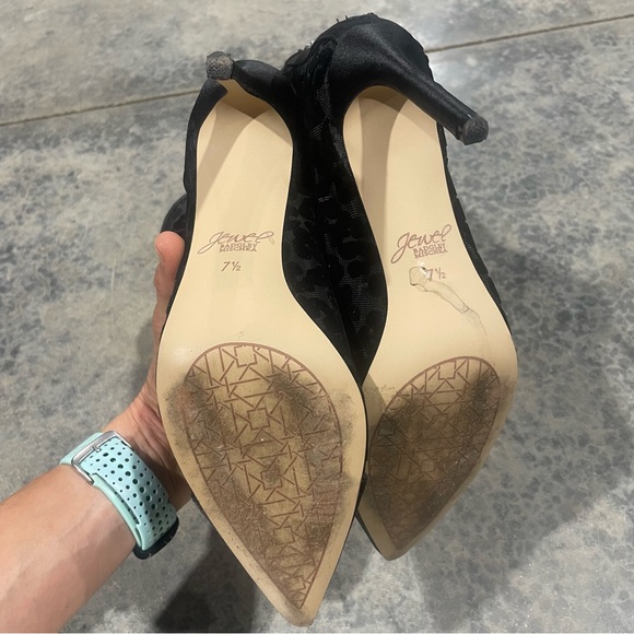 Jewel Badgley Mischka- SZ 7.5 Cheetah Print Black Sheer Booties - Picture 9 of 9